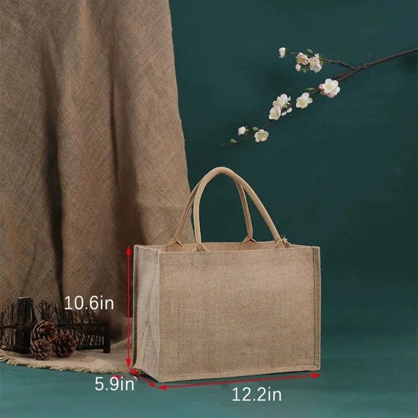 Jute Burlap Tote Bag With Handle