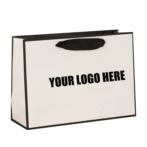 Print White and Black Gift Bags with Logo Thick Paper