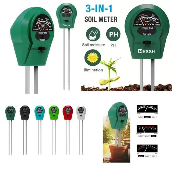 3-in-1 Plant Moisture Meter Light PH Tester
