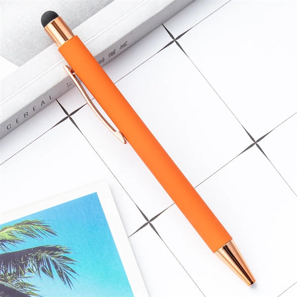 Lindsay Ballpoint Pen Stylus- Rose Gold Trim