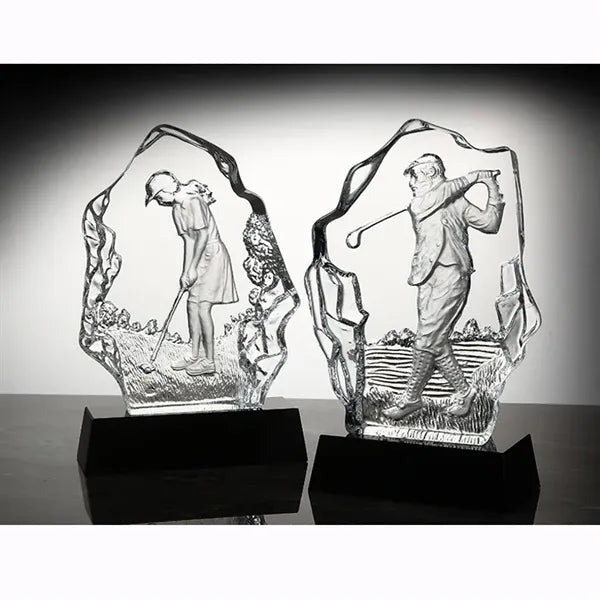 Crystal Golf Player Trophy