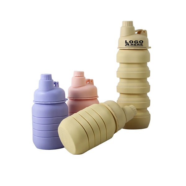 16 oz. Foldable Silicone Water Bottle