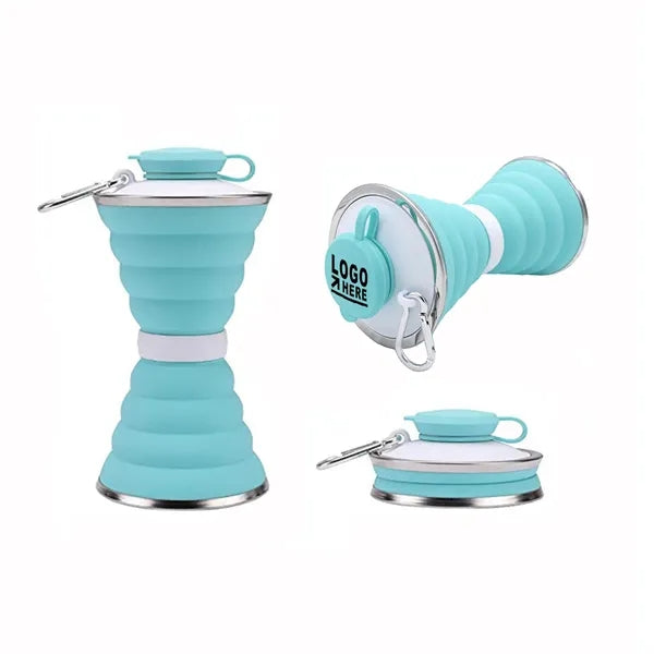 Portable Collapsible Silicone Water Bottle w/ Carabiner