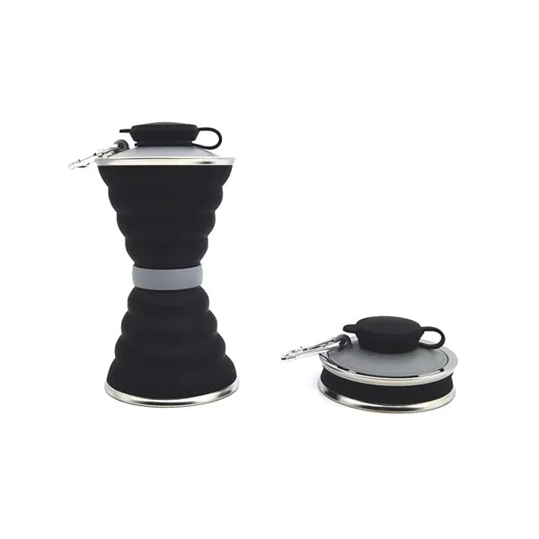 Portable Collapsible Silicone Water Bottle w/ Carabiner