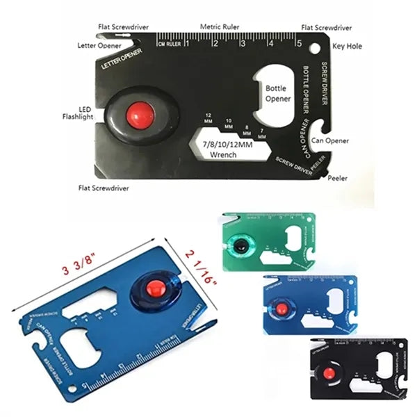 Multifunction EDC Tool Card With LED Light