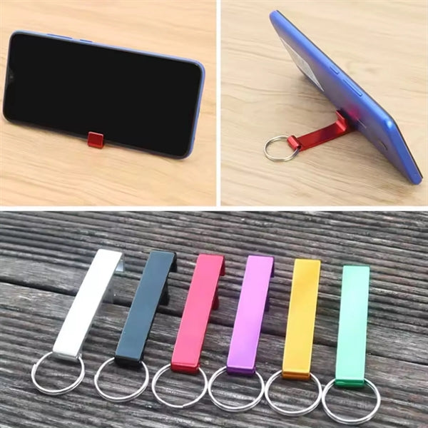 Multifunctional Bottle Opener With Phone Stand Keychain
