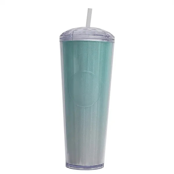 25 Oz Double Wall Plastic Straw Cup