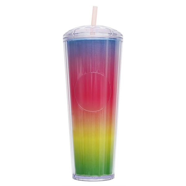 25 Oz Double Wall Plastic Straw Cup