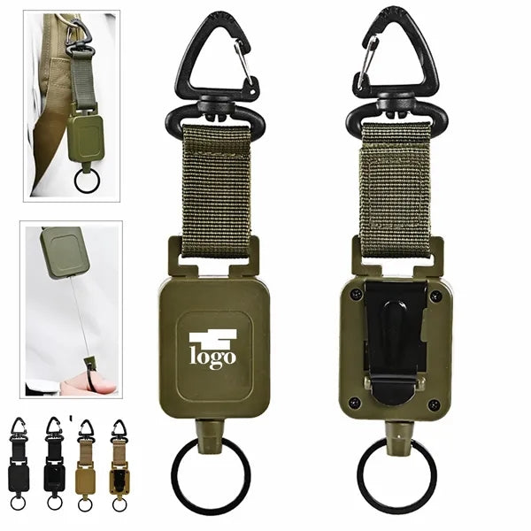 Retractable Keychain Multitool Carabiner Badge Holder