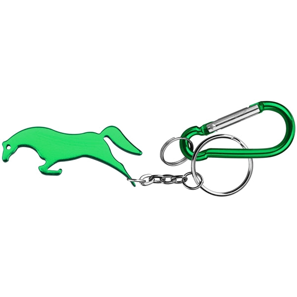Horse Shape Bottle Opener Keychain and Carabiner