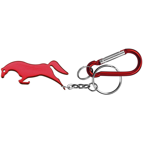 Horse Shape Bottle Opener Keychain and Carabiner