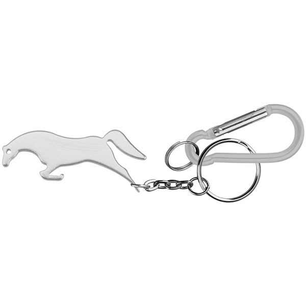 Horse Shape Bottle Opener Keychain and Carabiner