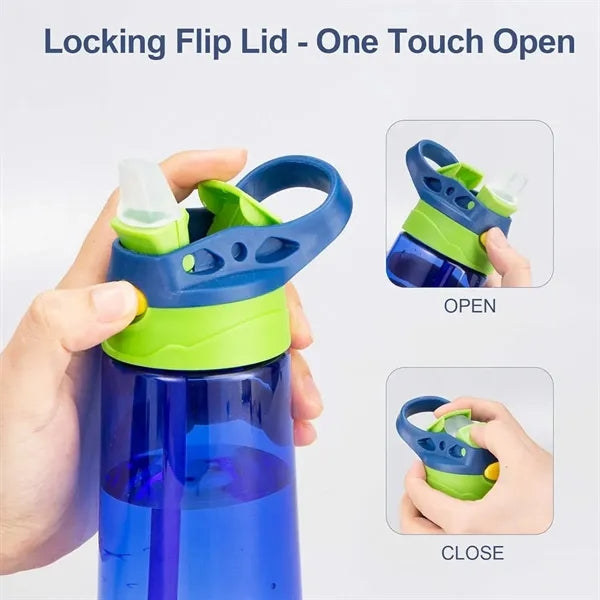 16oz Kids Water Bottle with Straw & Handle