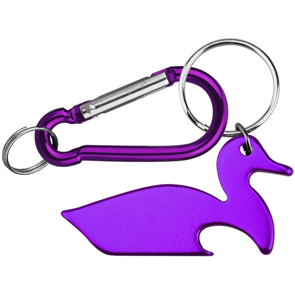 Duck Shape Bottle Opener with Key Chain & Carabiner