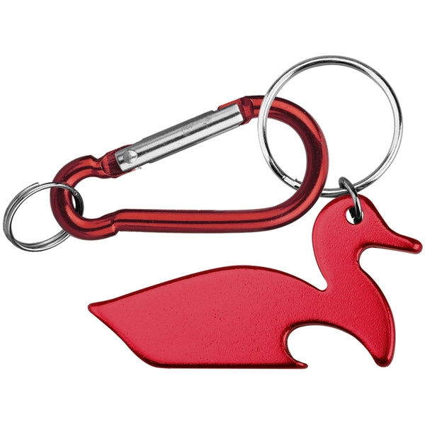 Duck Shape Bottle Opener with Key Chain & Carabiner