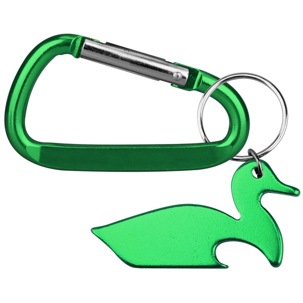 Duck Shape Bottle Opener with Key Chain & Carabiner