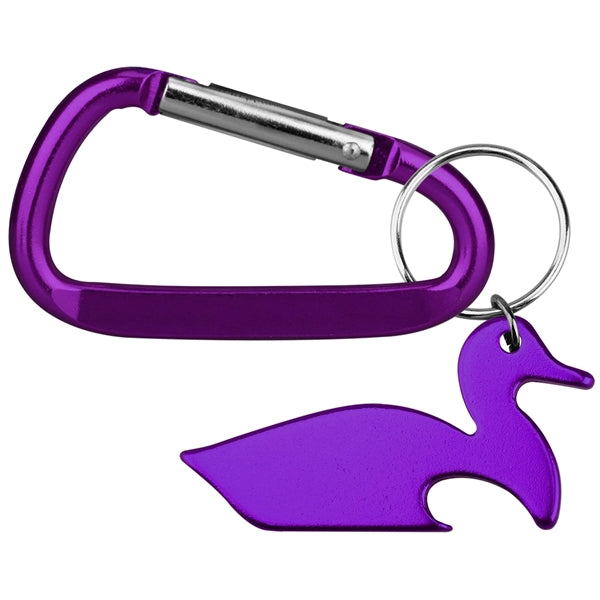 Duck Shape Bottle Opener with Key Chain & Carabiner