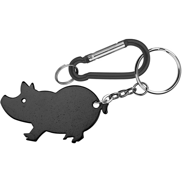 Jumbo Size Pig Shape Aluminum Bottle Opener with Carabiner