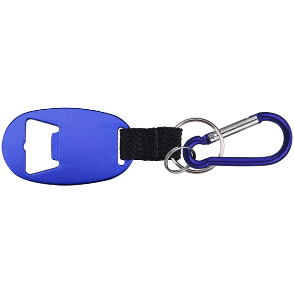 Jumbo Size Oval Shape Bottle Opener with Strap & Carabiner