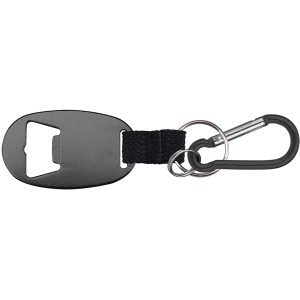 Jumbo Size Oval Shape Bottle Opener with Strap & Carabiner