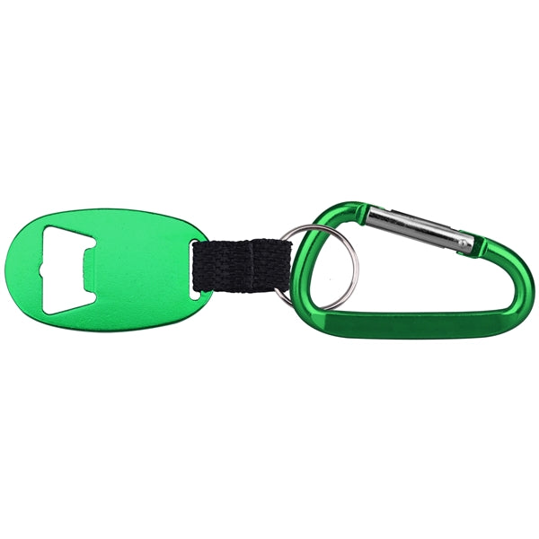 Jumbo Size Oval Shape Bottle Opener with Strap & Carabiner