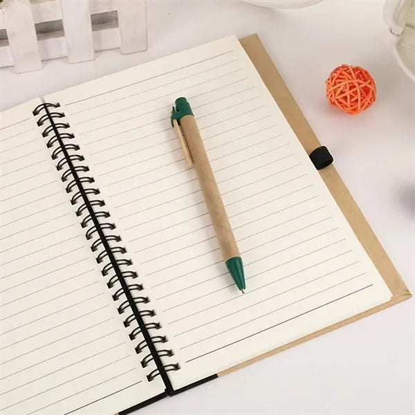 Environmental Friendly Spiral Notbook With Pen