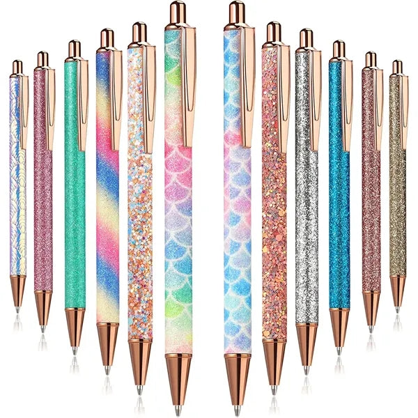 Glitter PU Leather Metal Pen