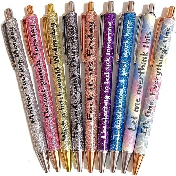Glitter PU Leather Metal Pen