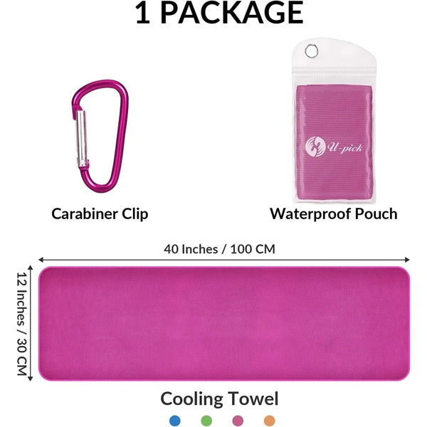 Cooling Towel w/Zip Pocket and carabiner