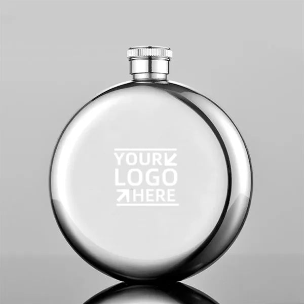304 Stainless Steel 5oz Round Whiskey Flask
