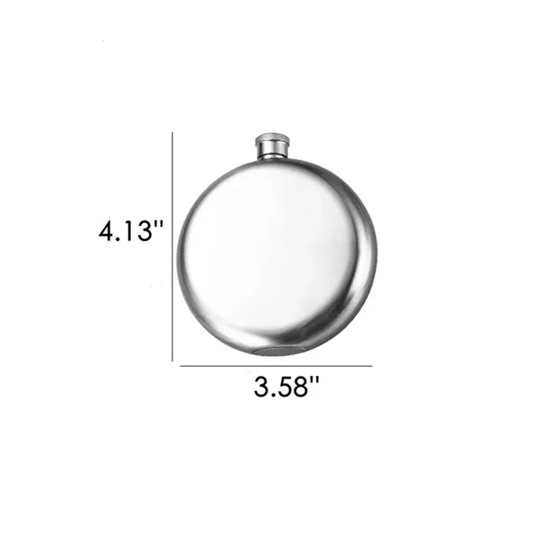 304 Stainless Steel 5oz Round Whiskey Flask