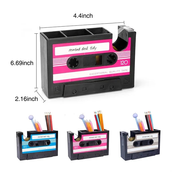 Cassette Tape Dispenser Pen Holder