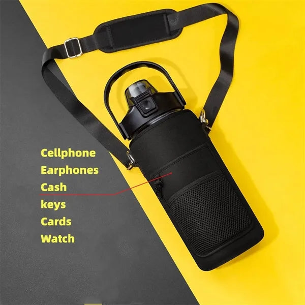 64oz With Strap Leakproof Half Gallon Water Bottle Sleeve
