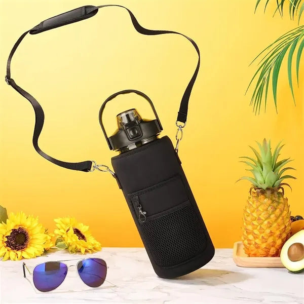 64oz With Strap Leakproof Half Gallon Water Bottle Sleeve