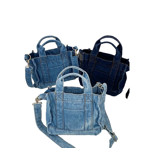 Denim Zippered Crossbody Bag