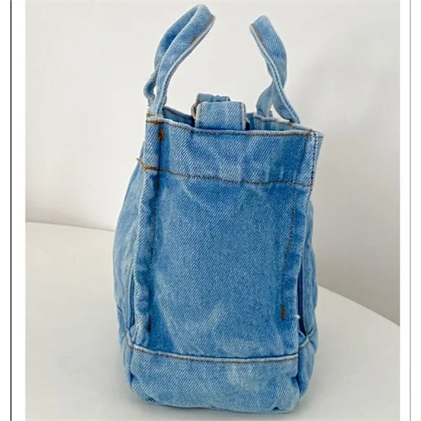 Denim Zippered Crossbody Bag