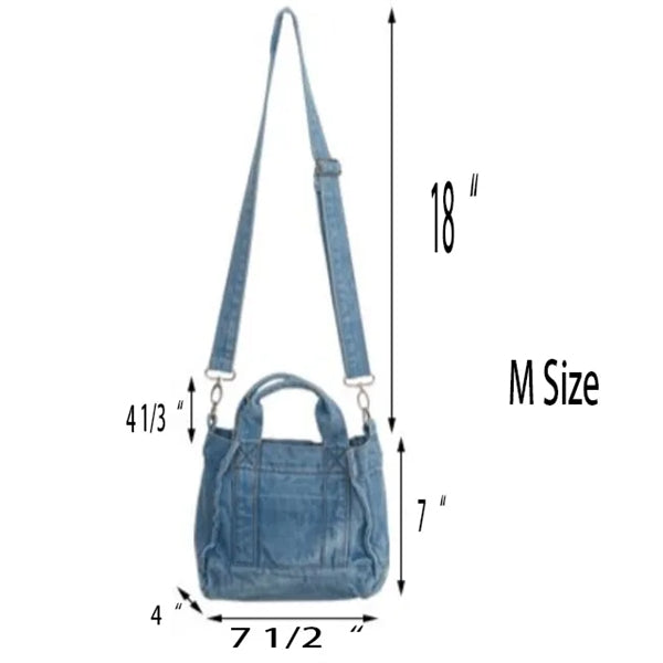 Denim Zippered Crossbody Bag