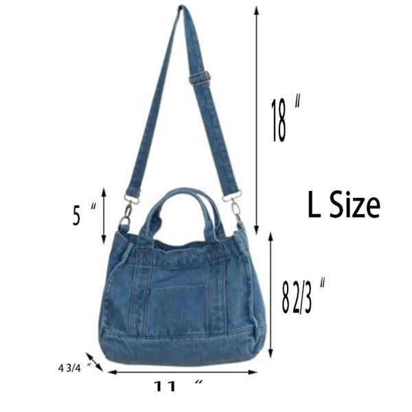 Denim Zippered Crossbody Bag
