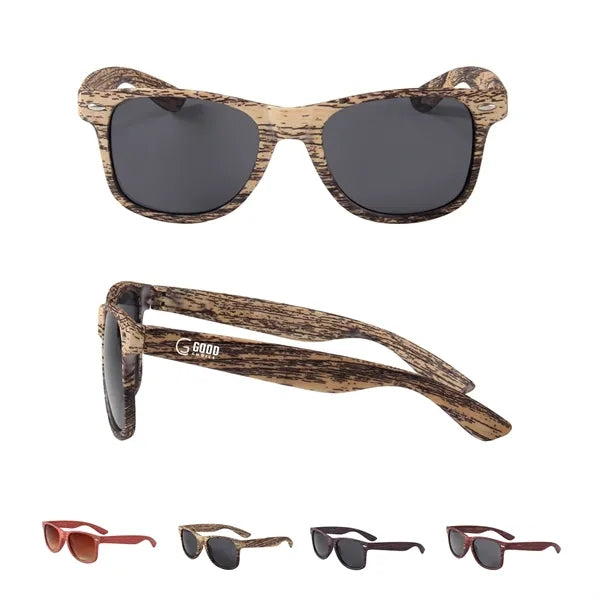 Adult Wood Tone Sunglasses Brown/Black Lens