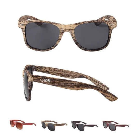 Adult Wood Tone Sunglasses Brown/Black Lens