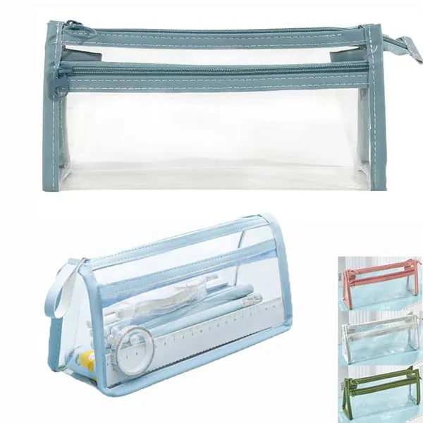 Clear Pencil Pouch with Front Pocket