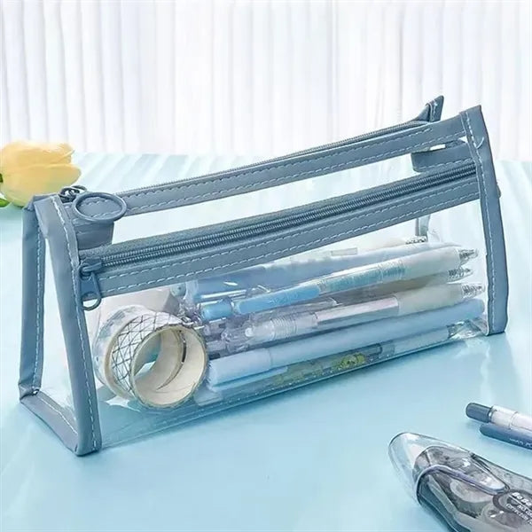Clear Pencil Pouch with Front Pocket