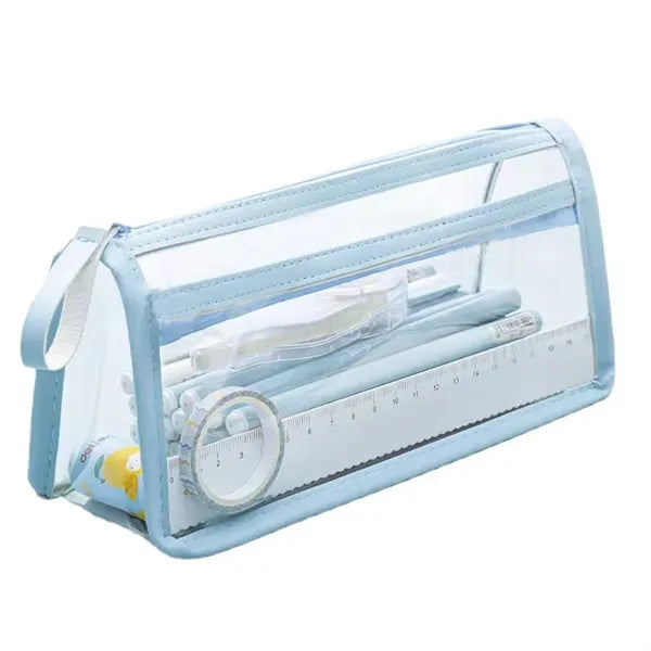 Clear Pencil Pouch with Front Pocket