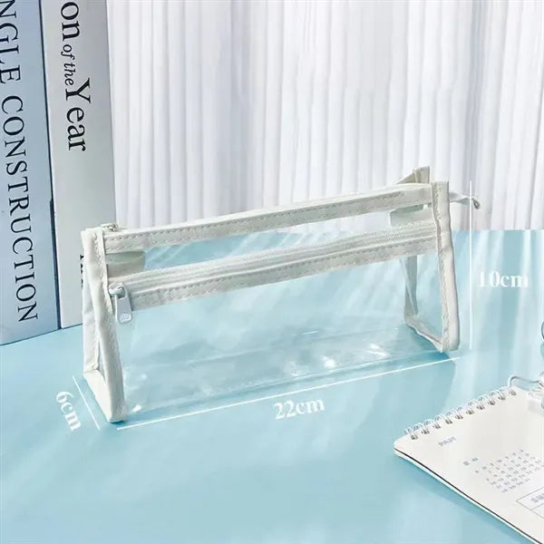 Clear Pencil Pouch with Front Pocket
