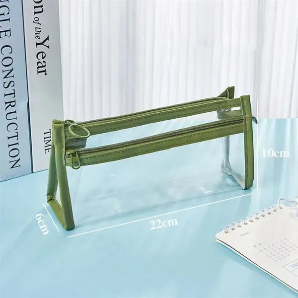 Clear Pencil Pouch with Front Pocket