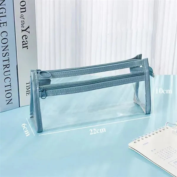 Clear Pencil Pouch with Front Pocket