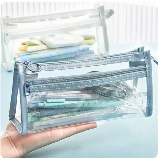 Clear Pencil Pouch with Front Pocket