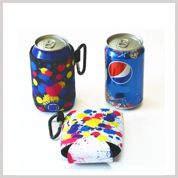 Collapsible Can Cooler w/ Carabiner
