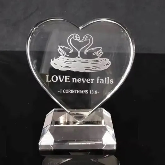 Souvenir Heart Shaped Crystal Award