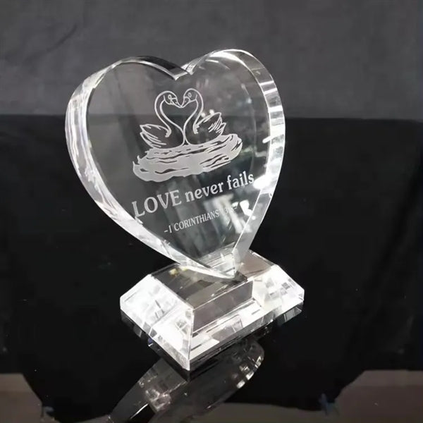 Souvenir Heart Shaped Crystal Award